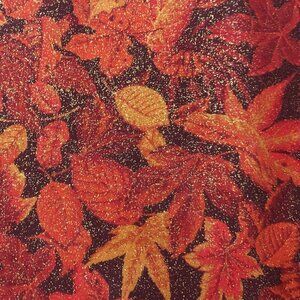 🛒 $16 Quilt Cotton Fabric Material 2 yard Sparkly Fall Leafs Rust Brown 937-2